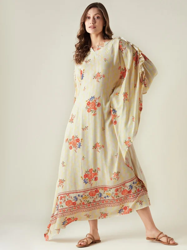 Yellow Serenade Wide Border Kaftan - Image 7