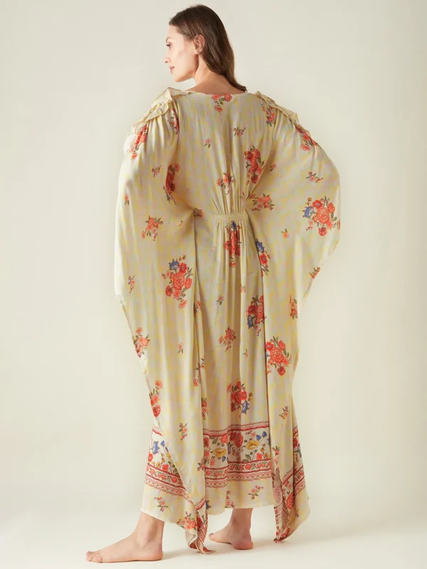 Yellow Serenade Wide Border Kaftan - Image 4